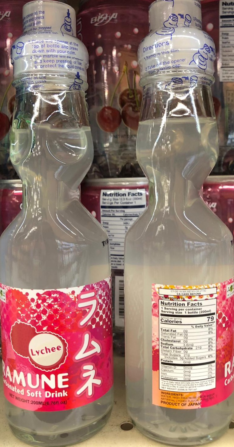 Shirakiku Carbonated Lychee Ramune Drink
