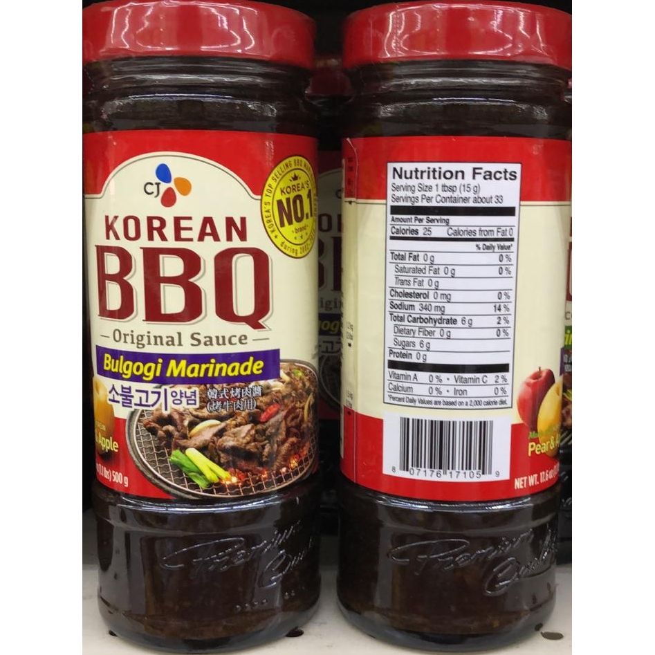 CJ Korean BBQ Original Sauce Bulgogi Marinade - 17.6 oz ...